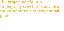 The project portfolio is strategically selected to advance the corporation's organizational goals.